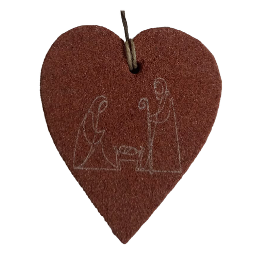 Coração em Pedra Grés Gravada